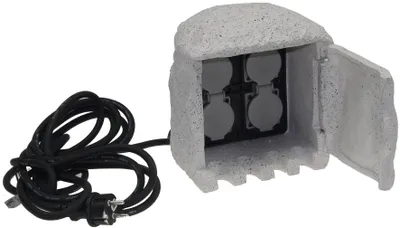 Zdjęcie produktu dla Gniazdo ogrodowe ChiliTec Stone, 4-drożne 250V/16A, IP44, z kablem 5m