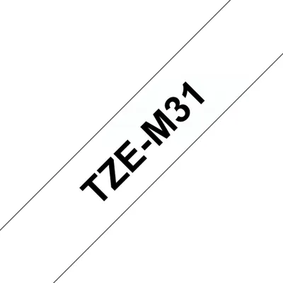 Produktbild von Brother TZE-M31 Etiketten erstellendes Band Schwarz auf transparent