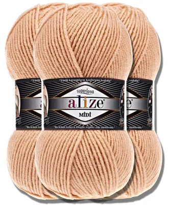Zdjęcie produktu dla Alize Superlana Midi, włóczka, 3 motki po 100g, kolor uniwersalny, do szydełkowania i robienia na drutach (502)