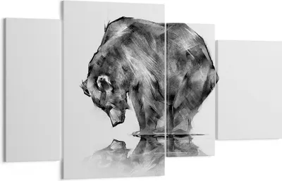 Produktbild von Bild auf Leinwand - Leinwandbild - Bär Tier - 120x70cm - Wand Bild - Wanddeko - Wandbilder - Leinwanddruck - Bilder - Kunstdruck - Wanddekoration - Leinwand bilder - Wandkunst - DL120x70-3921
