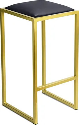 Produktbild von FERRO Barhocker 64 cm Gold - Eko – Moderner Metall Barstuhl ohne Lehne im Loft-Stil mit Gepolstertem Sitz