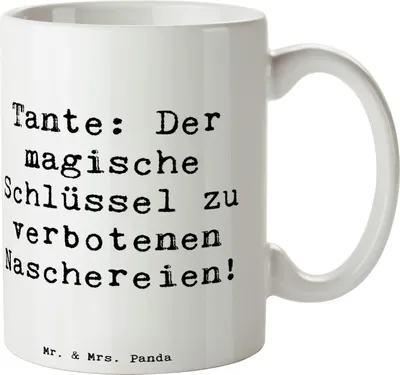 Produktbild von Mr. & Mrs. Panda Pott Spruch Zauberhafte Tante - Weiß - Geschenk, Familie, Tasse mit, Verwandtschaft, Lächeln, Neffe, Nichte, Geheimnis, Bürotasse, Naschereien, Dekotasse
