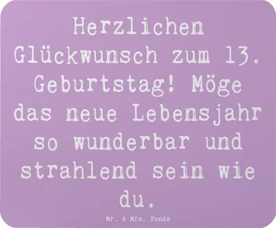 Produktbild von Mr. & Mrs. Panda Mauspad Spruch 13. Geburtstag - Lavendeltraum - Geschenk, Happy Birthday, Alter, Jubiläum, Mousepad, Mouse Pad, Geburtstagsgeschenk, Abenteuer, laptop
