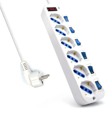 Zdjęcie produktu dla Ewent EW3932, 6 x gniazdo sieciowe, Typu F, 2500 W, Biały, 1,5 m