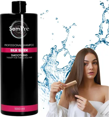 Produktbild von Sempre | Shampoo Silk Sleek - 1000 ml - mit Seidenprotein - glättend und pflegend - für glänzendes Haar