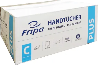 Produktbild von Fripa Handtuchpapier PLUS 250 x 330 mm C-Falz natur 1-lagig 20 x 180 Blatt