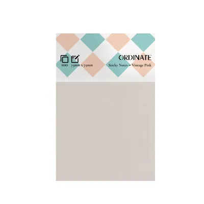 Produktbild von Ordinate-Vintage Pink | Sticky Notes | Vintage Palette | 100 Blatt pro Blatt, 75 mm x 75 mm, Haftnotizen in Retrofarben für Notizen