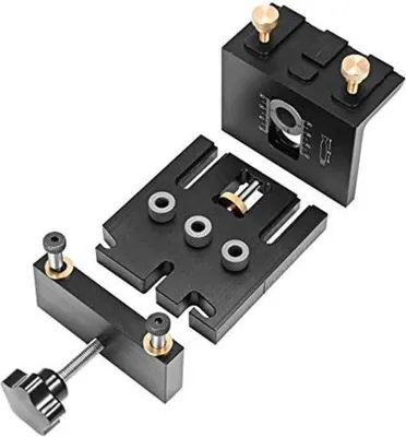 Produktbild von Bohrhilfe mit einfacher Tiefeneinstellung, verstellbarem Gitter, 53 mm max. Bohrtiefe für Platten und Balken