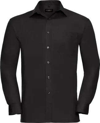 Image de Russell Homme Chemise / Chemise d'affaires manches longues FK752 (2XLarge) (Noir)