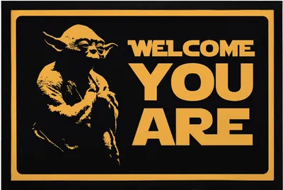 Produktbild von Fußmatte mit Spruch Welcome you are Film Science Fiction Parodie rutschfest & waschbar Moonworks® schwarz 60x40cm