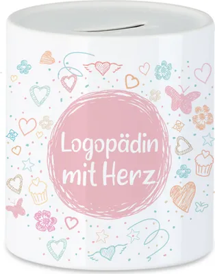 Produktbild von Logopädin mit Herz Spardose  Dankeschön Geschenk Danke Sagen Für Alles Logopädie