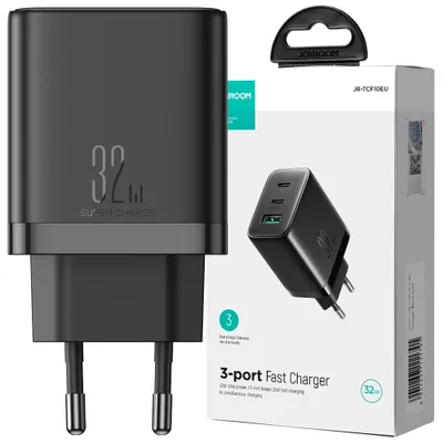 Zdjęcie produktu dla Szybka Ładowarka Joyroom Jr-Tcf10 2X Usb-C Usb-A 32W - Czarna