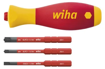 Produktbild von Wiha Schraubendreher mit Bithalter Set SoftFinish slimVario electric, 147 g