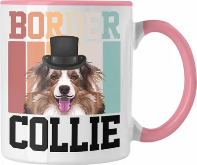 Produktbild von Trendation - Border Collies Besitzer Tasse Geschenk Lustiger Spruch Geschenkidee Retro Vinatge Border Collies (Rosa)