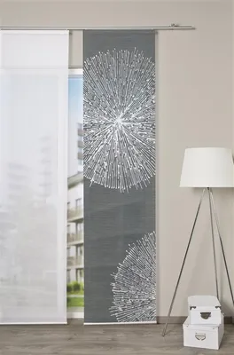 Produktbild von Home Wohnideen Schiebevorhang Digitaldruck Bambus-Optik Creston Links 260 x 60 cm Grau
