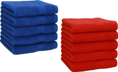 Produktbild von Betz 10 Stück Seiftücher 30x30 cm PREMIUM 100% Baumwolle  Farbe: royalblau und rot