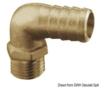 Immagine prodotto di raccordo a 90° in ottone per tubo flessibile 1/4" 8 mm , 1 pezzo