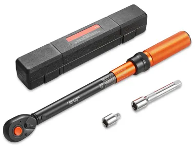 Produktbild von SucceBuy Drehmomentschlüssel 20–220 Nm, 1/2-Zoll Umschaltknarre mit Doppelskala, ±3 % Genauigkeit, inklusive Verlängerungsstange, Adapter und Aufbewahrungskoffer, ideal für Fahrzeugreparaturen