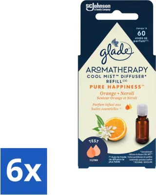 Image de Glade - Recharge Pure Happiness Mist - Aromathérapie - 17,4 ml - Pack avantage - 6 pièces