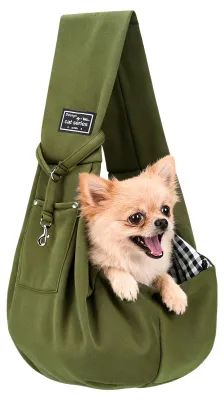 Hundetragetasche bis 7 kg, umkehrbar, Olivgrün