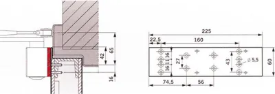 Obrázek produktu pro Montážní deska stříbrná pro TS 73 V DORMAKABA