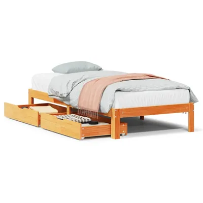 Immagine prodotto di Giroletto Cassetti Marrone Cera 75x190cm in Legno Massello Pino