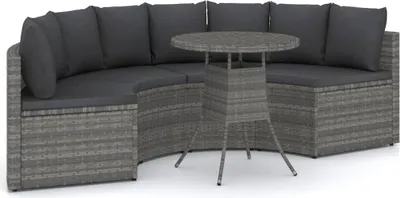 Obrázek produktu pro vidaXL 5dílná zahradní sedací souprava s polštáři Poly Rattan Grey