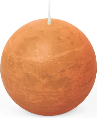 Produktbild von Rustikale Kugelkerze in Orange, 80 mm Durchmesser