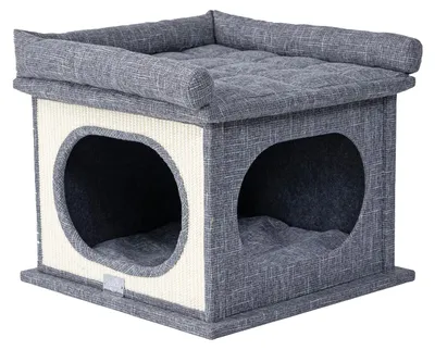 Productafbeelding van Quapas! Kattenhol met sisalmat Grijs