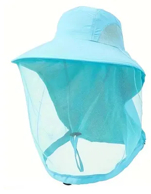 Produktbild von Pronett XJ5374 Angelhut mit Insektenschutznetz, hellblau