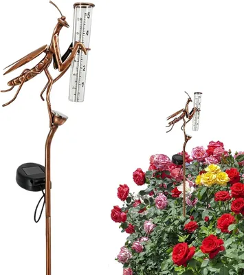 Produktbild von Garten-Regenmesser mit Solarleuchten für die Terrassendekoration