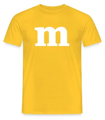 Produktbild von Spreadshirt Buchstabe M Kostüm Karneval Fasching Gruppen Männer T-Shirt, XXL, Gelb