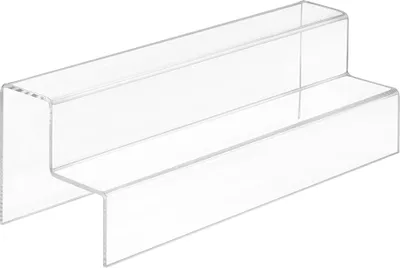 Produktbild von Dekotreppe 2-Stufig (300x100x100mm) aus glasklarem Acrylglas - Zeigis® / Stufendisplay / Präsentationstreppe / Treppendisplay / Treppenständer / Präsentations-Treppe / Warenträger / Acryl / Transparent