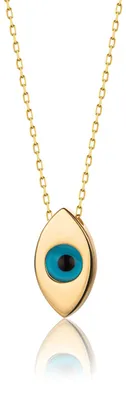 Productafbeelding van Gouden Ketting met Blauw Oog Hanger