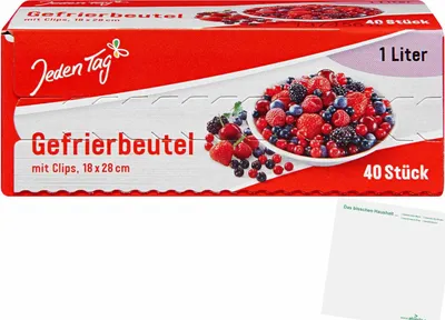 Produktbild von Jeden Tag Gefrierbeutel 1l (40Stk) + usy Block
