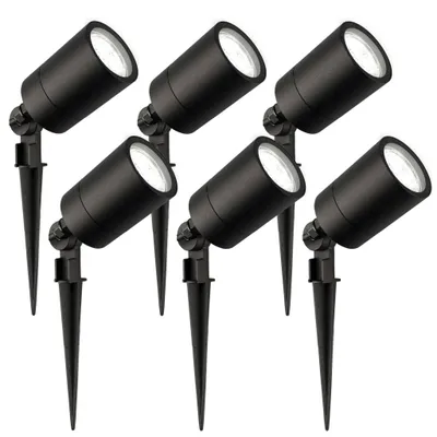Produktbild von Ledvion 6er Set Gartenstrahler mit Erdspieß IP65 1W 6500K GU10 dimmbar