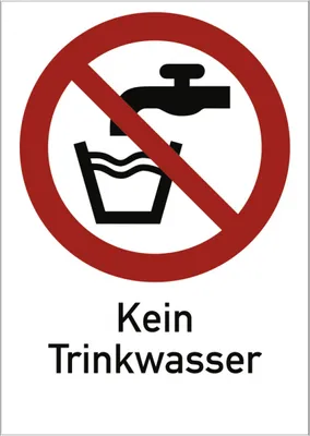 Produktbild von Dreifke® Kein Trinkwasser ISO 7010, Kombischild, Alu, 210x297 mm