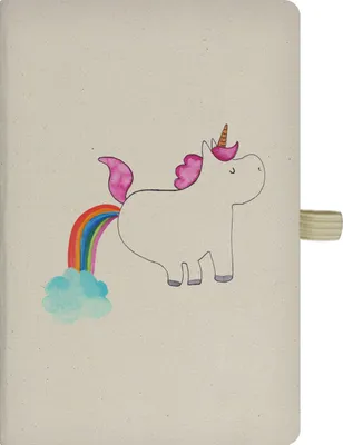 Produktbild von Mr. & Mrs. Panda Tagebuch Einhorn Pupsen - Transparent - Geschenk, Journal, Unicorn, Regenbogen, din a5 notizbuch, Glitzer, Adressbuch, Kladde, Lustig, Skizzenbuch
