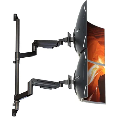 Produktbild von Dual Monitor Wandhalterung 17-49 Zoll, verstellbarer Gasfeder Monitorarm für Ultrawide Bildschirme bis 20 kg pro Arm, VESA 75/100 mm, Schwarz