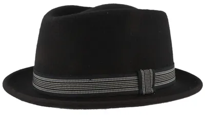 Diamond Filzhut mit gestreiftem Stretch-Band von Hut-Breiter in blau