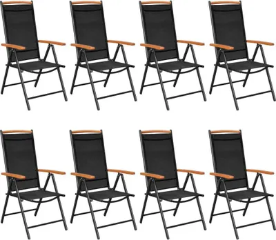 Produktbild von vidaXL 9-tlg. Garten-Essgruppe Aluminium Schwarz