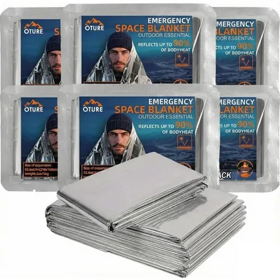Immagine prodotto di Coperta di emergenza termica - Argento - 210 x 160 cm - Confezione da 6