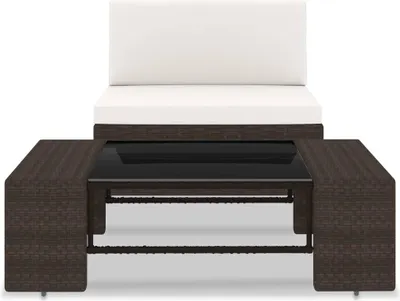 Produktbild von vidaXL 2-tlg. Garten-Lounge-Set Poly Rattan Braun