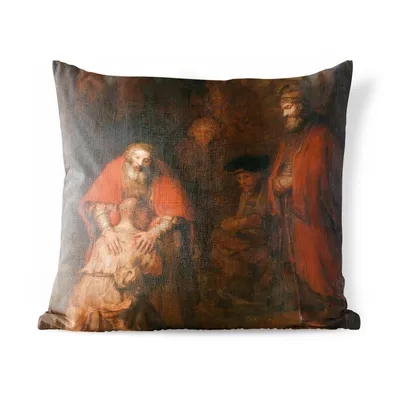 Produktbild von MuchoWow® Outdoor Kissen - Die Rückkehr des verlorenen Sohnes - Gemälde von Rembrandt van Rijn - 45x45 cm - Wetterfest - Lounge Kissen - Fotokissen - Dekoratives Kissen
