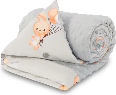 Produktbild von Kocyk dla niemowląt Kocyk dla niemowląt Kocyk letni z pluszu 75x100 cm - Kocyk dla niemowląt Kocyk do wózka Kocyk do wózka i wyposażenie początkowe dla noworodków i dzieci Królik