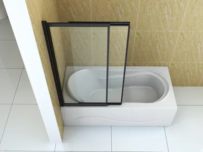 Produktbild von Spencer Badewannenabdeckung 2-Flügelig 120X150 Schiebebar Schwarz