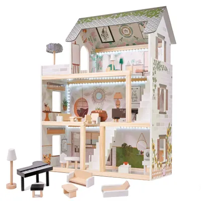 Produktbild von Aga Puppenhaus aus Holz LULILO FLORO boho LED