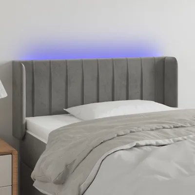Produktbild von The Living Store LED Kopfteil Hellgrau 83x16x78/88 cm Samt