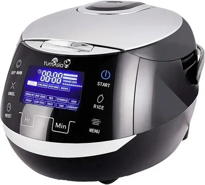 Produktbild von Sakura Reiskocher mit Keramikschale und Advanced Fuzzy Logic (8 Tassen, 1,5 Liter), 6 Reiskochfunktionen, 6 Multikocherfunktionen, Motouch LED-Display, 220-240V EU (schwarz und silber)