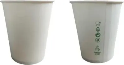 Produktbild von Dispersionsbecher aus weißem Papier, 180 ml, Durchmesser 70 mm, 50 Stück.
